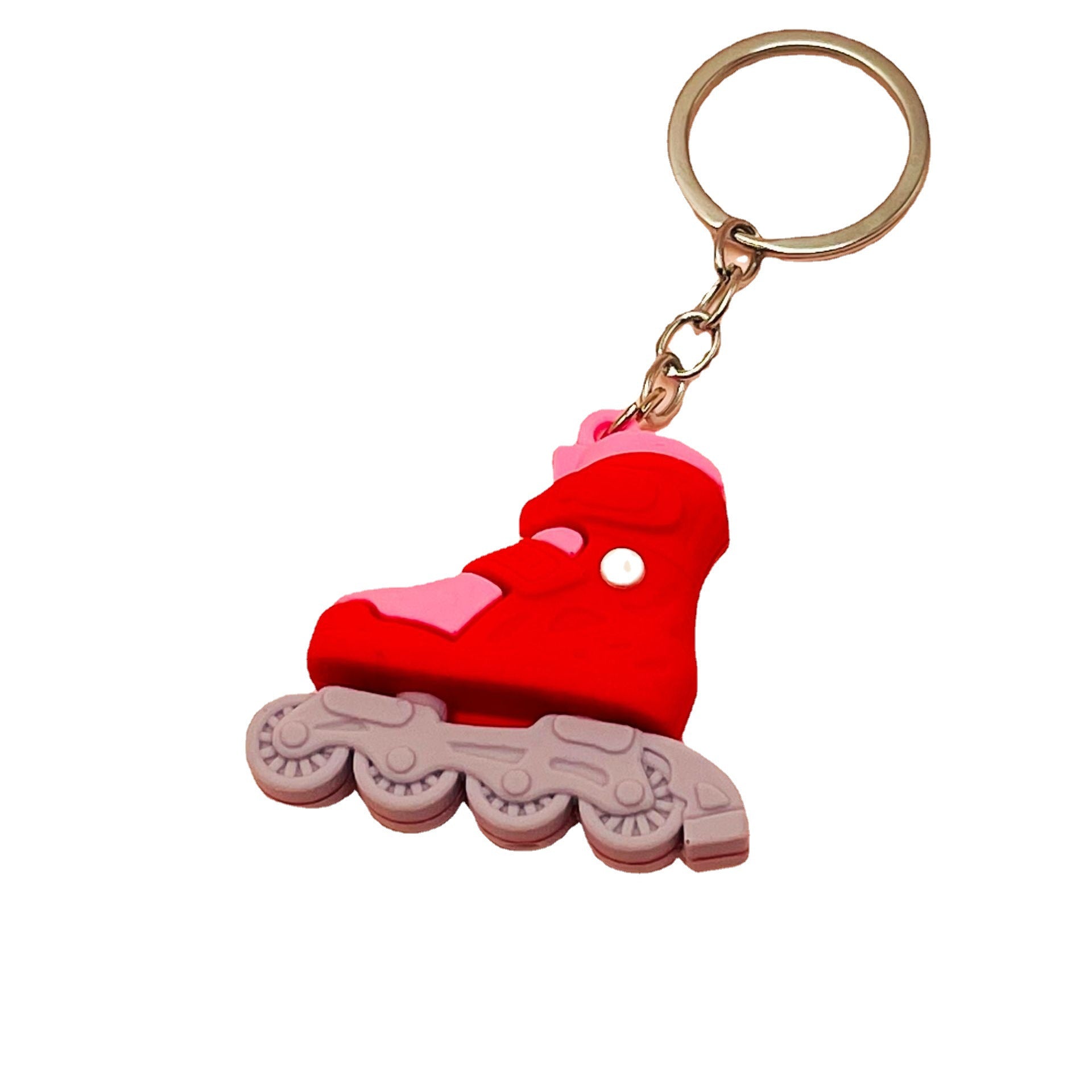 Venta al por mayor de patines de ruedas de PVC llavero creativo de plástico blando